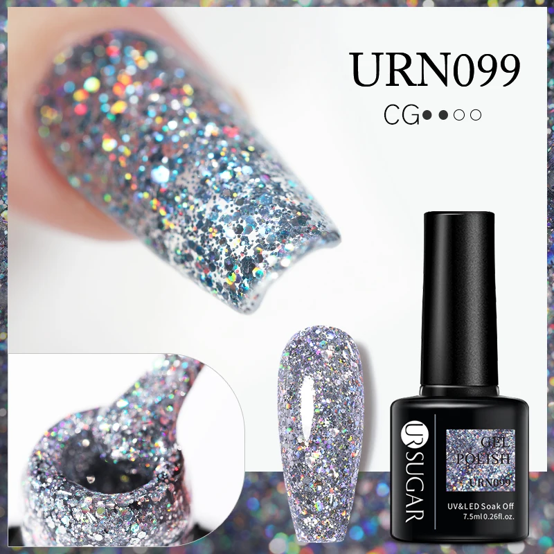 UR SUGAR – Vernis Gel à paillettes pour ongles, Semi-Permanent, couche de finition, UV, LED