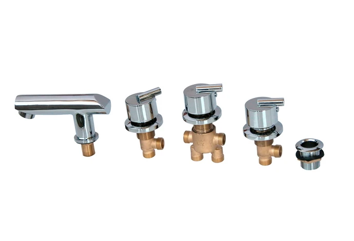 

MTTUZK Cold and Hot Water Solid Brass Mixing Valve Tap Bathtub Faucet Mixer For Bathroom Faucet 5PCS Set