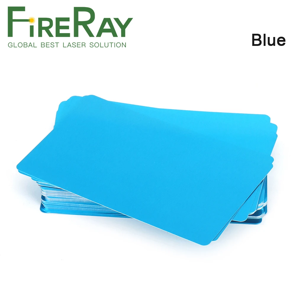 FireRay 50/100Pcs Thickness 0.3mm Business Name Cards Multicolor Aluminium Alloy Metal Sheet Testing for Laser Marking Machine