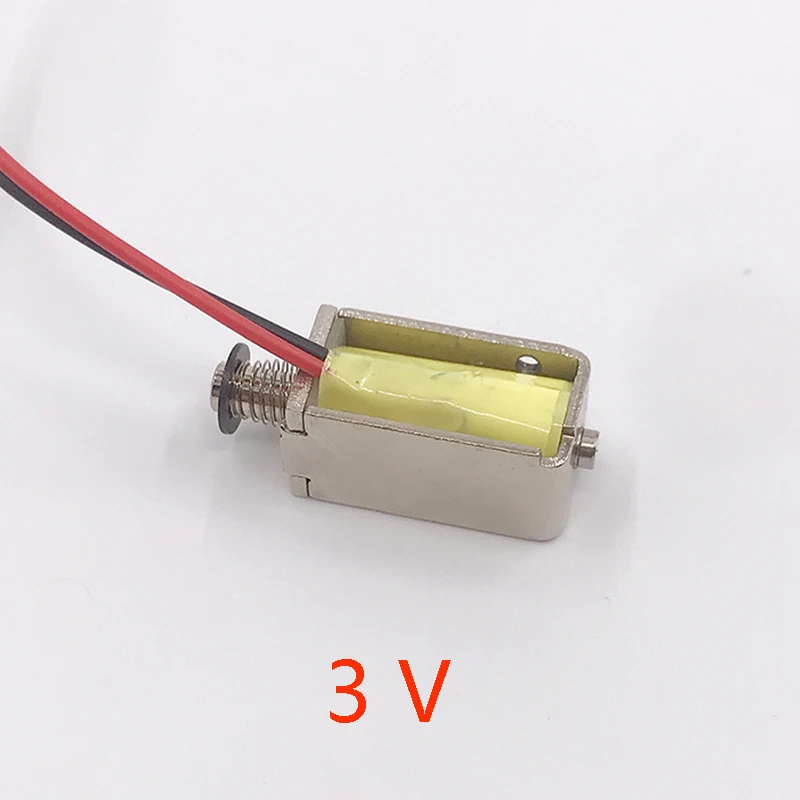 DC3V 5V 6V 12V 10mm*11mm Micro mini Block Solenoid Electromagnet Through push-pull solenoid Stroke 4mm