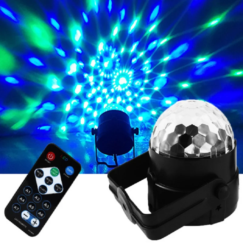 LED Disco Ball Light Laser Magic Ball Voice-Activated Rotating KTV Projector Strobe Light Birthday Party Decoration Light