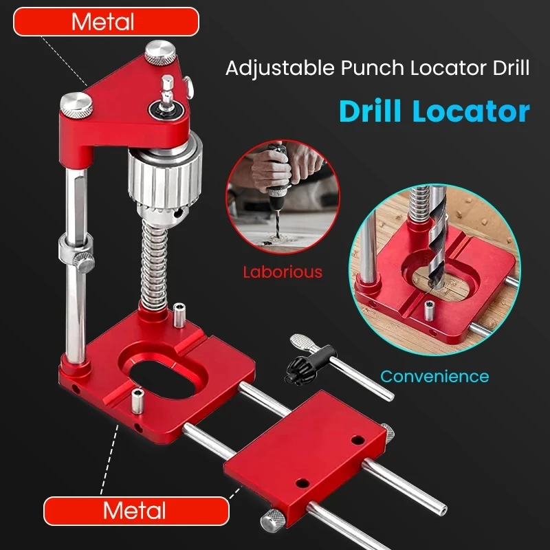 Aluminum Alloy Woodworking Drill Locator Hole Drill Guide Dowel Jig Convenient Labor Saving Plastic Steel Auto-line New