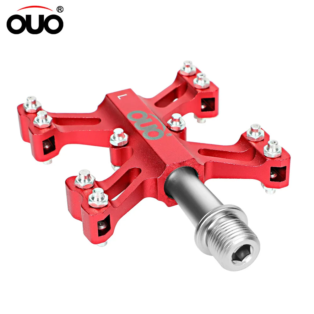 OUO Bicycle Pedals Ultralight Mtb Automatic Pedals Aluminum Road Bike Cleats Anti-slip Cycl Bicycl Accessori Bike Footrest Light