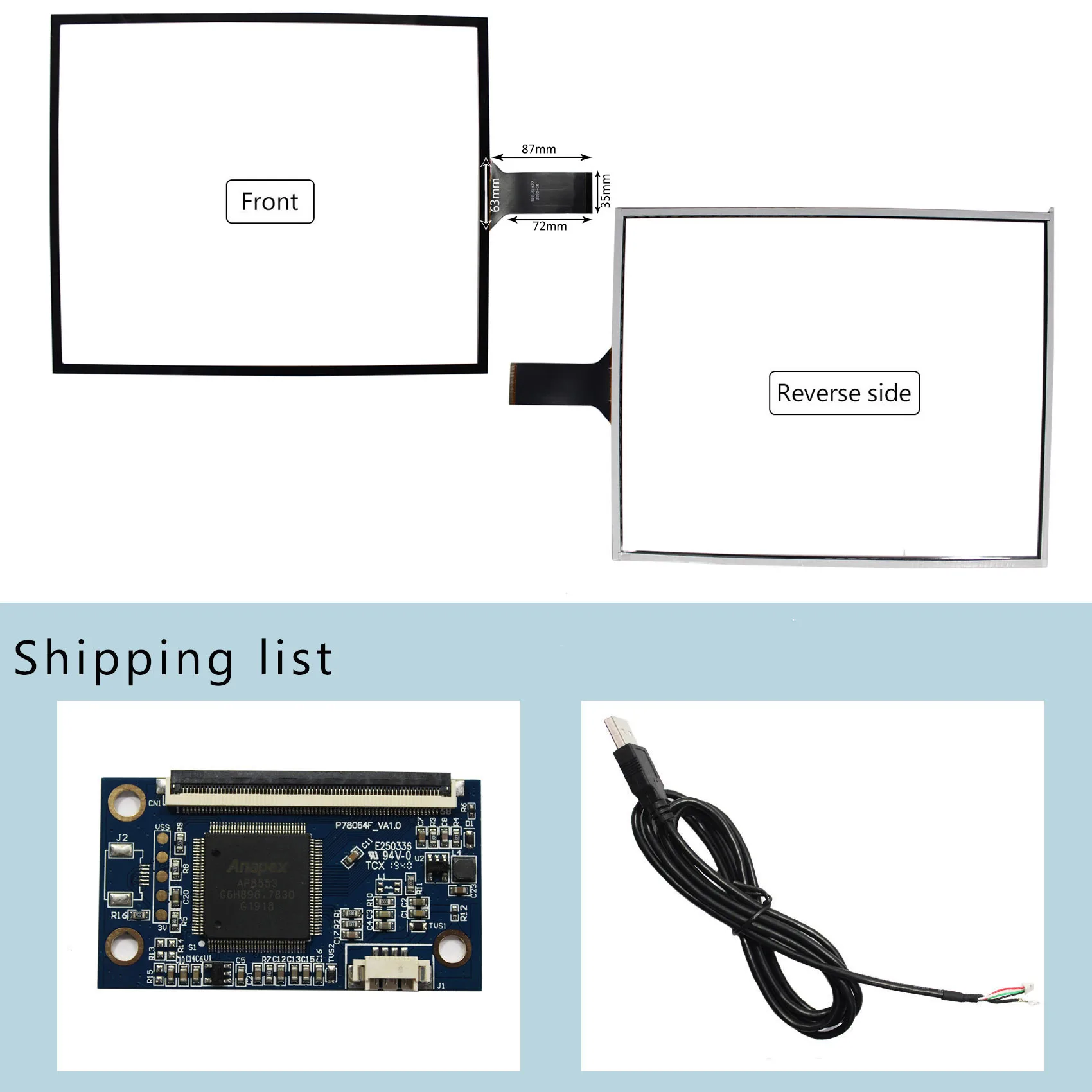 Imagem -03 - Painel Táctil Capacitivo com Tela Lcd Compatível com 17