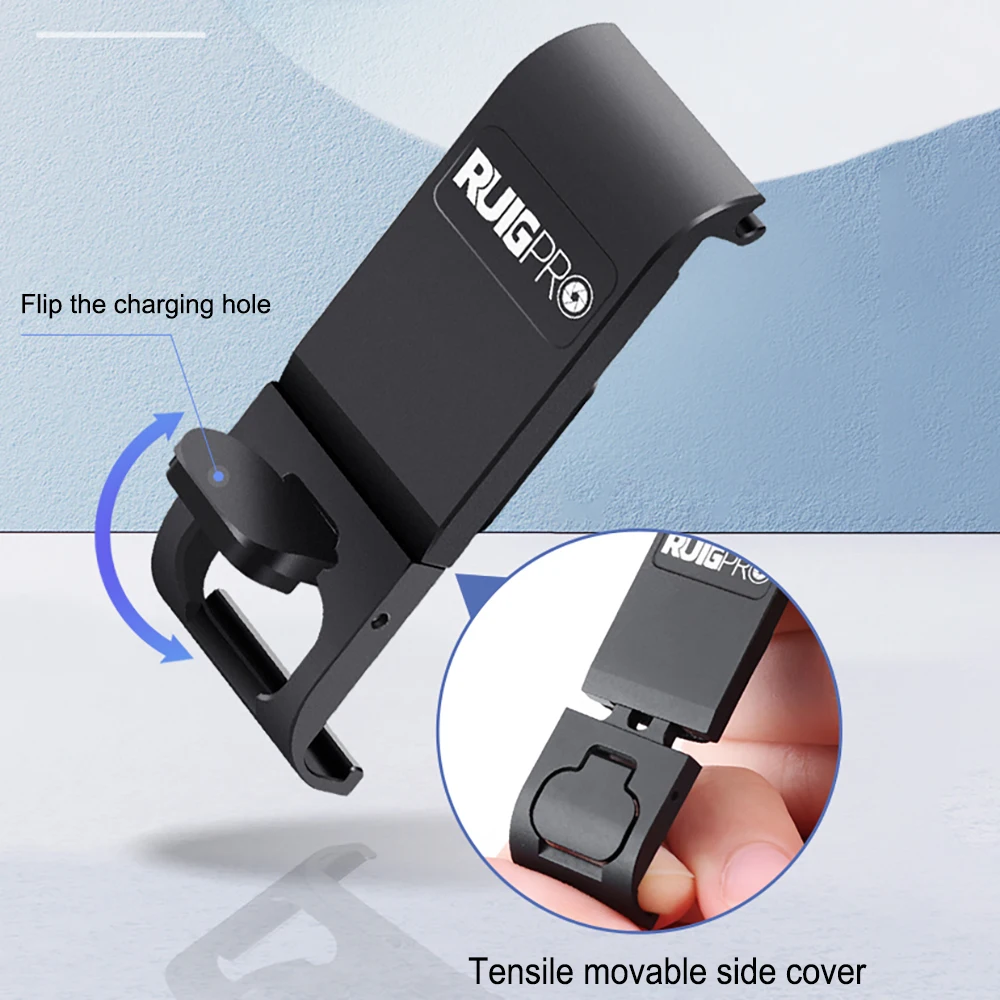 2021 جديد ل GoPro 10 9 بطارية الجانب غطاء غطاء سبائك الألومنيوم سهلة للإزالة نوع-C شحن ميناء غطاء ل GoPro بطل 9 الأسود