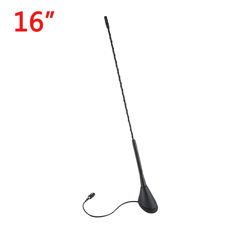 1 zestaw uniwersalnych 16-calowych samochodowych anten przeciw hałasowi AM/FM + podstawa do BMW VW Jetta Bora Golf Polo MK4 Passat Audi