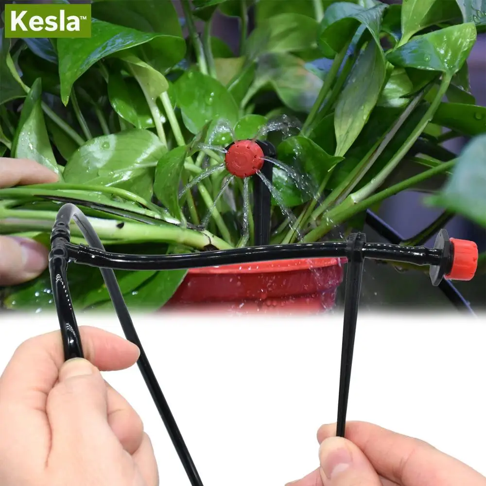 KESLA 20-50PCS Plastic Dripper Watering Growing Tee 1/4 Inch Hose Connector Joint Hose Outdoor Irrigation Tools for 4mm/7mm Hose