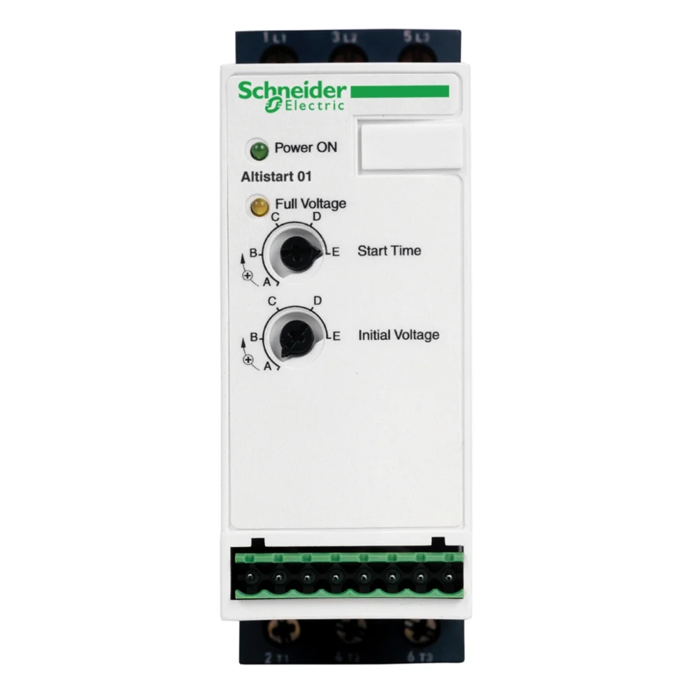 

New ATS01N109FT Three-Phase Soft Starter 4kW 200-480V Single Phase 1.1kW 9A 230V with Heat Sink Asynchronous Motor Soft Start