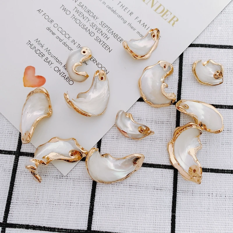 DIY accessories wholesale shell irregular horseshoe snail gold-plated pendant necklace bracelet earrings accessories