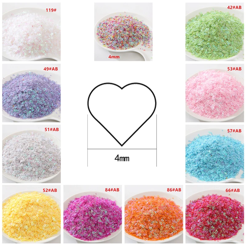 

50g heart Paillette Color PVC Flat heart Sequins colorful ab For Sewing Craft nail decoration