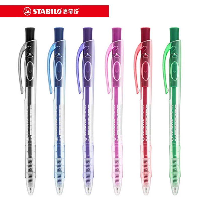 1pcs STABILO 308 Color Ballpoint Pen 0.38mm Ultra-thin Nib Student Test Button Retractable Ballpoint Pen Import Office Oil Pen