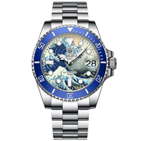 STEELDIVE Mens Diver Watches Water Ghost Dive 300m Waterproof Automatic Mechanical Wristwatch Sapphire Full Luminous Kanagawa