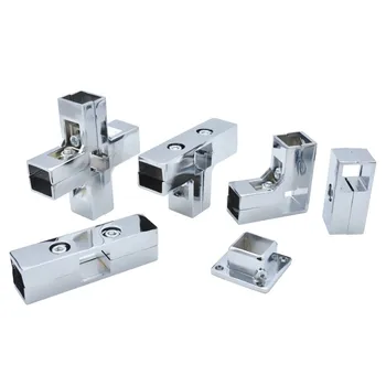 Conector de tubo cuadrado de acero inoxidable, 4 Uds., para brida de tubo cuadrada de 25mm x 25mm, perchero para ropa/accesorios de marco de gabinete