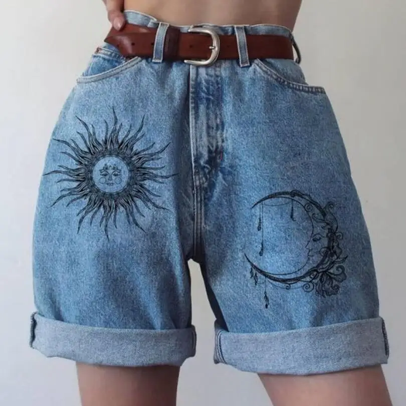 2022 Summer Fashion Denim Shorts Women Hemming Blue Boyfriend Style Women's Jean Short Mujer Loose Streetwear Shorts w2661