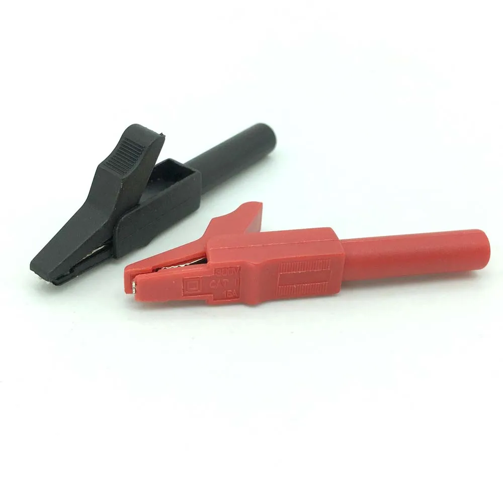 Conector de Cable de enchufe Banana de 4mm, pinzas de cocodrilo, pinzas de cocodrilo aisladas, adaptador de batería, multímetro, sonda de prueba