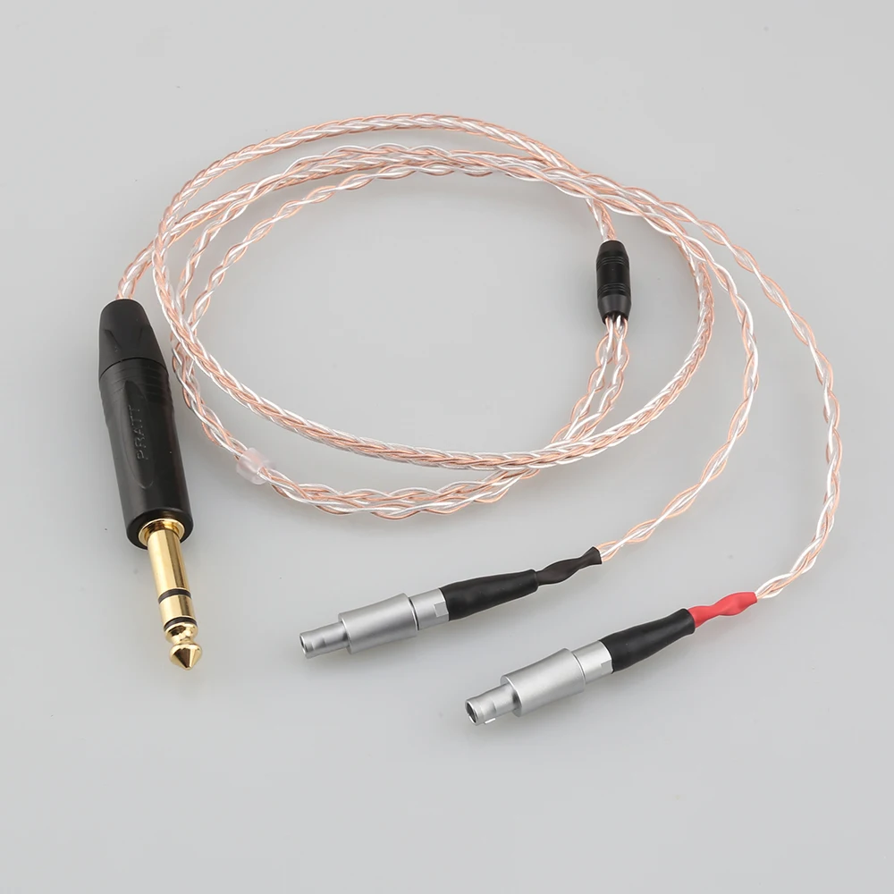 6.35mm plug 8 núcleo banhado a prata occ cabo do fone de ouvido para sennheiser hd800 hd800s hd820s hd820 dharma d1000