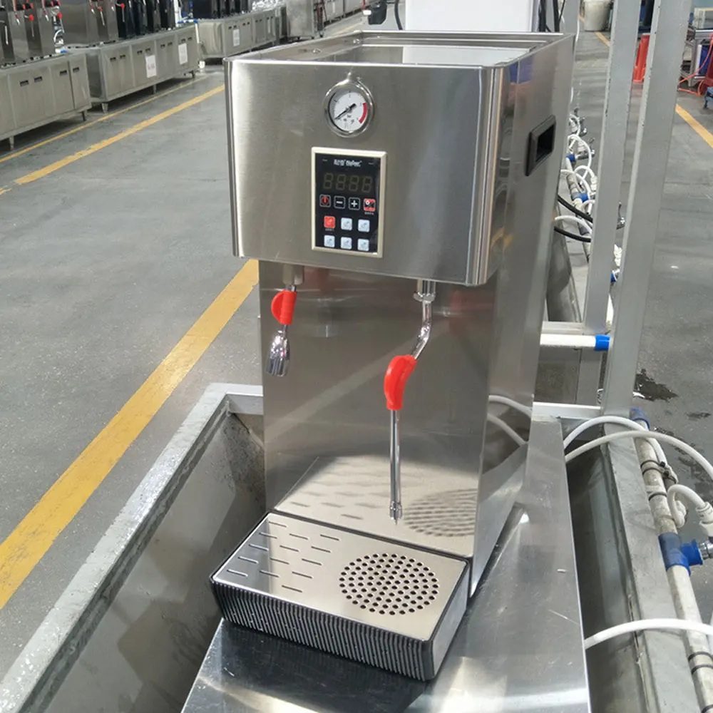 Máquina comercial totalmente automática de agua hirviendo al vapor, cubierta de leche y café, temperatura fija, máquina de espuma de leche para elaboración de té
