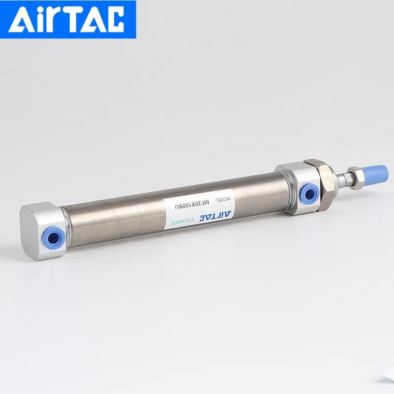 AirTac Mini Stainless Steel Air Cylinder MF20-25 50 75 100 125 150 175 200