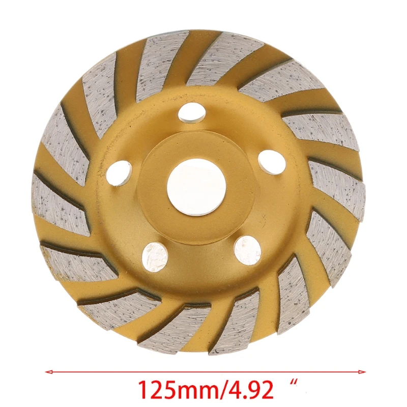 125mm 다이아몬드 그라인드 컵 세그먼트 그라인딩 휠 디스크, 앵글 그라인더 액세서리 용 대리석 콘크리트 화강암 스톤