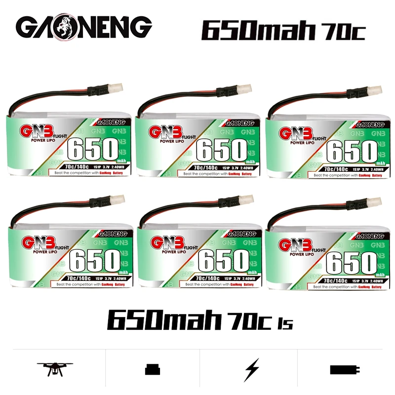 1-10PCS Gaoneng GNB 1S 650mah 3.7V 70C/140C Lipo battery with Molex 51005 Plug for Micro Four Axis FPV Drone Helicopter RC Drone