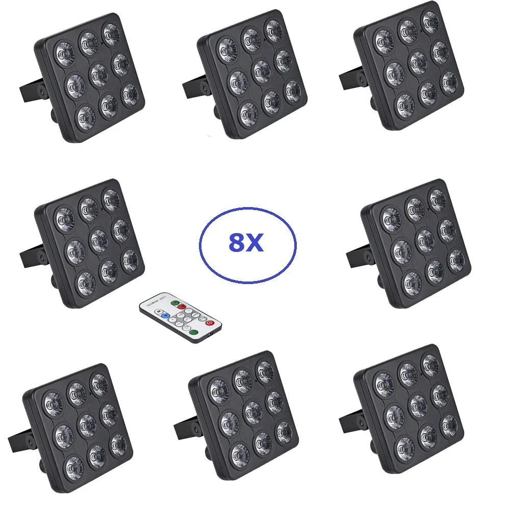 

8XLot Flat LED Par Light High Quality 9X4W RGBW Quad Color LED Panel Shows LED Stage Wash Effect Lights Perfect For XMAS Discos