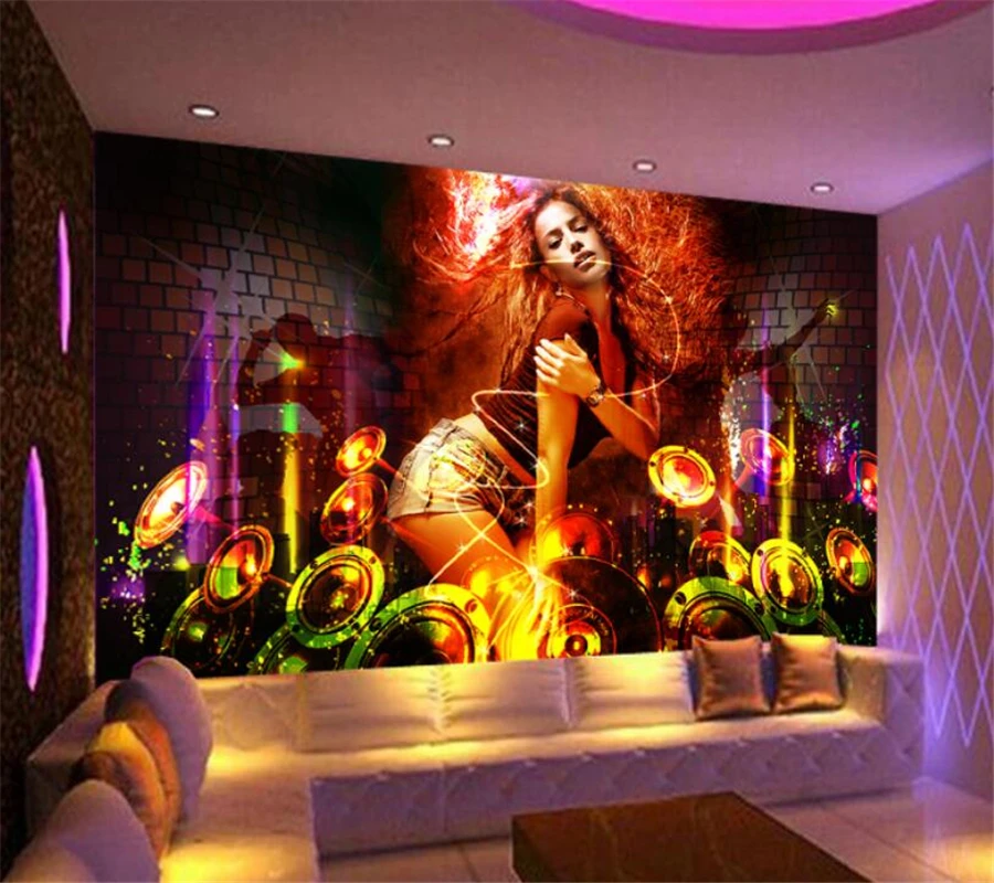 

Customized wallpaper 3d personality creative KTV background wall painting bar restaurant club European decorative painting обои