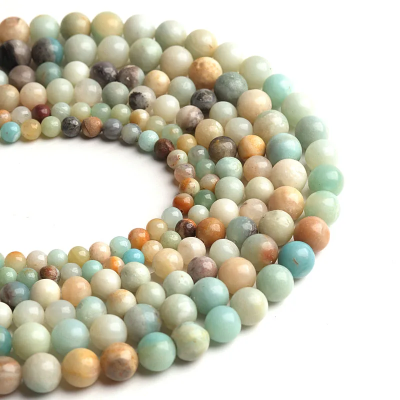 6/8/10MM Natural Round Tiger Eye Amazonite Garnet Agates Angelite Quartz Lava Beads For Jewelry Making DIY Bracelet Accessories