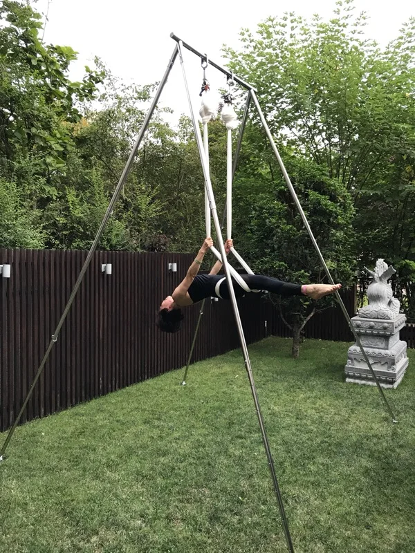 PRIOR FITNESS-Satin Aerial Yoga Hammock, Outdoor Business Show Stand, Aerial Yoga Rigging