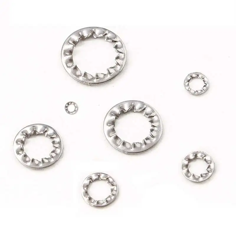 270pcs/set Internal Toothed Lock Washers Assortment Kit 304 Stainless Steel Gasket M3 M4 M5 M6 M8 M10 M12 Serrated Lock Washer