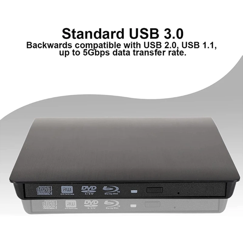 ภายนอก CD DVD +/-RW ไดรฟ์ USB 3.0 USB แบบพกพา DVD/CD ROM ออปติคอลไดรฟ์ reader Writer สำหรับ Windows 11
