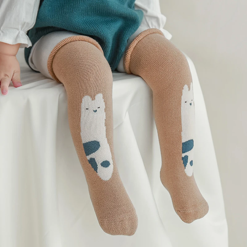 Toddler Winter Cotton Knee High Sock Kid Child Newborn Infant Boy Girl Cartoons Warm Terry Thick Tube Long Sock Baby Accessories