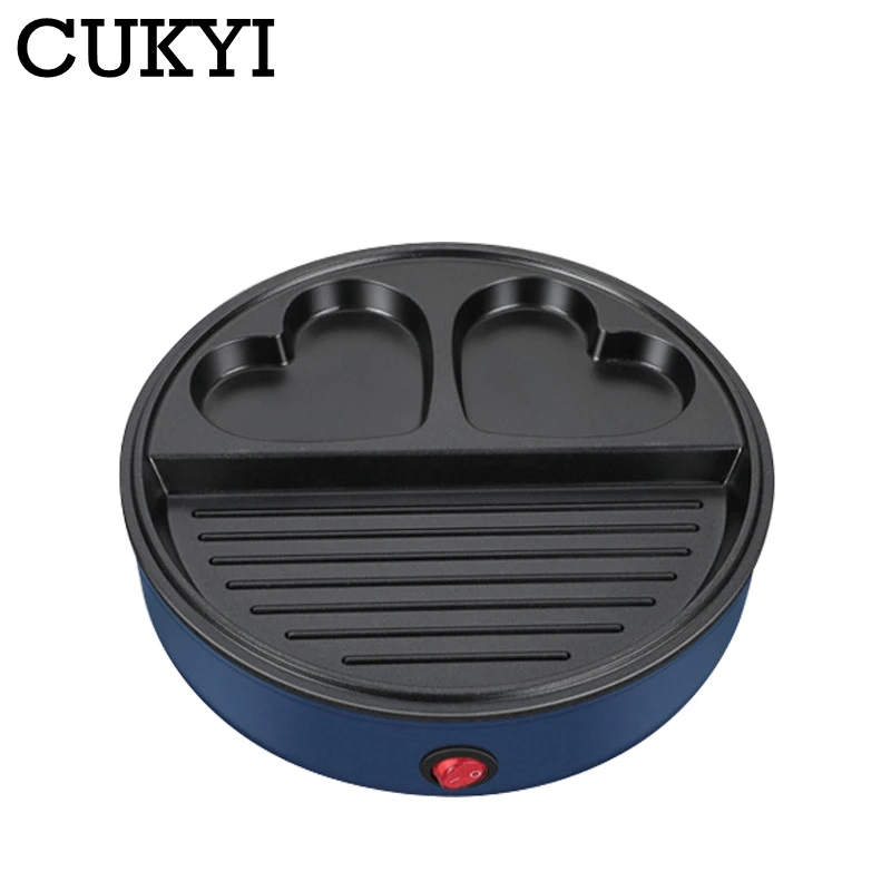 CUKYI Household Frying Pan Portable Bakeware Fried Egg Burger Maker Breakfast Machine Barbecue Grill Fried Steak Fish 220V