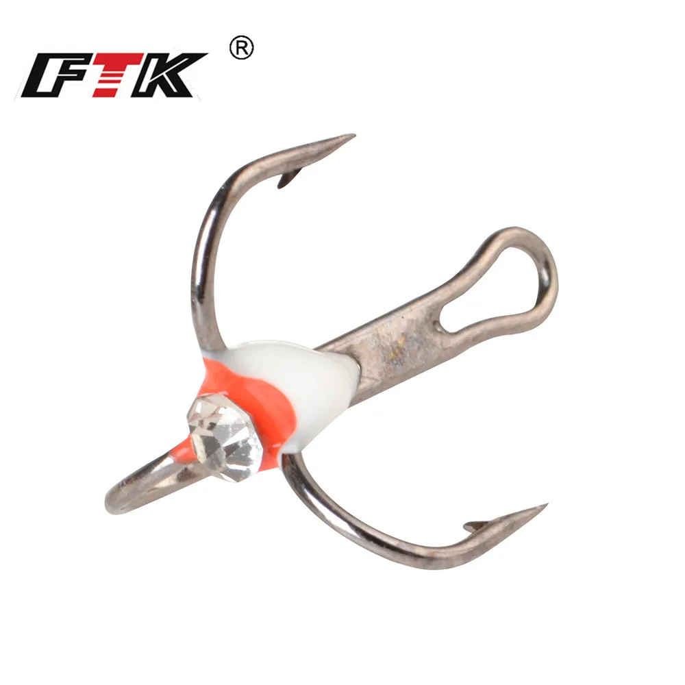 

FTK Winter Ice Fishing Three-jaw Hook Point Drill Set Size 6/8/10/12# 5Pcs High Carbon Steel Carp Tackle Tools