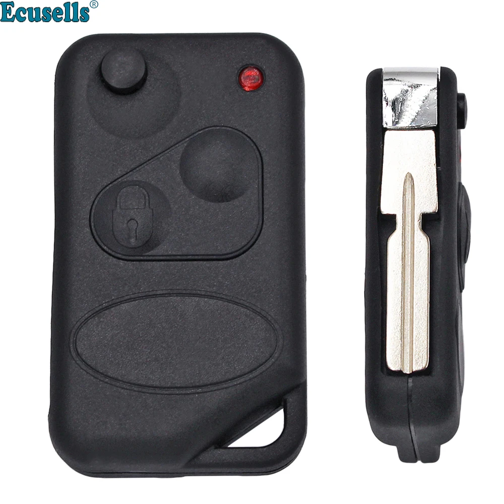 Ecusells Flip Remote Key Shell Case Fob 2 Buttons for Land Rover Range Rover 1996 1997 1998 1999 2000 2001 HU109 uncut blade