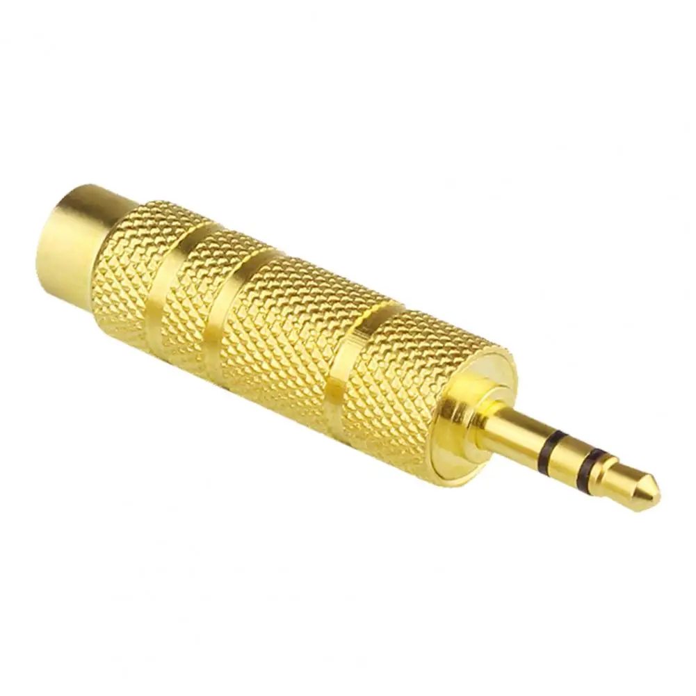 Bluelans-Convertidor de Audio multifuncional de transmisión rápida, Mini adaptador de Metal de Color dorado de 3,5mm macho a 6,5mm hembra