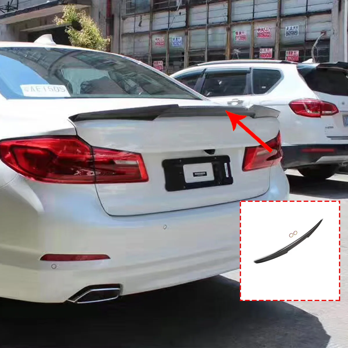 

Real Carbon Fiber Car Rear Spoiler Wing Trim For BMW New 5 Series G30 G38 2017 2018 2019 M4 Accessories