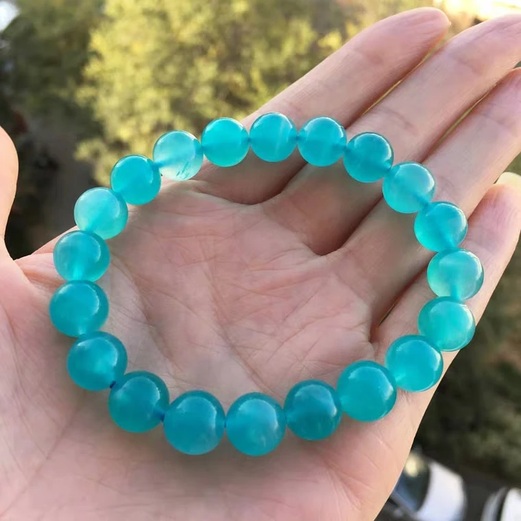 

Natural Ice Green Amazonite Round Beads Bracelet 10mm Mozambique Woman Man Healing Stone Mozambique AAAAA 7mm 8mm 9mm 10mm