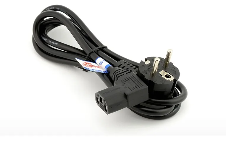 1.5M/5FT C13 IEC Kettle 90 right angle Degree to European 2 pin Round AC EU Plug Power Cable Lead Cord PC 150CM