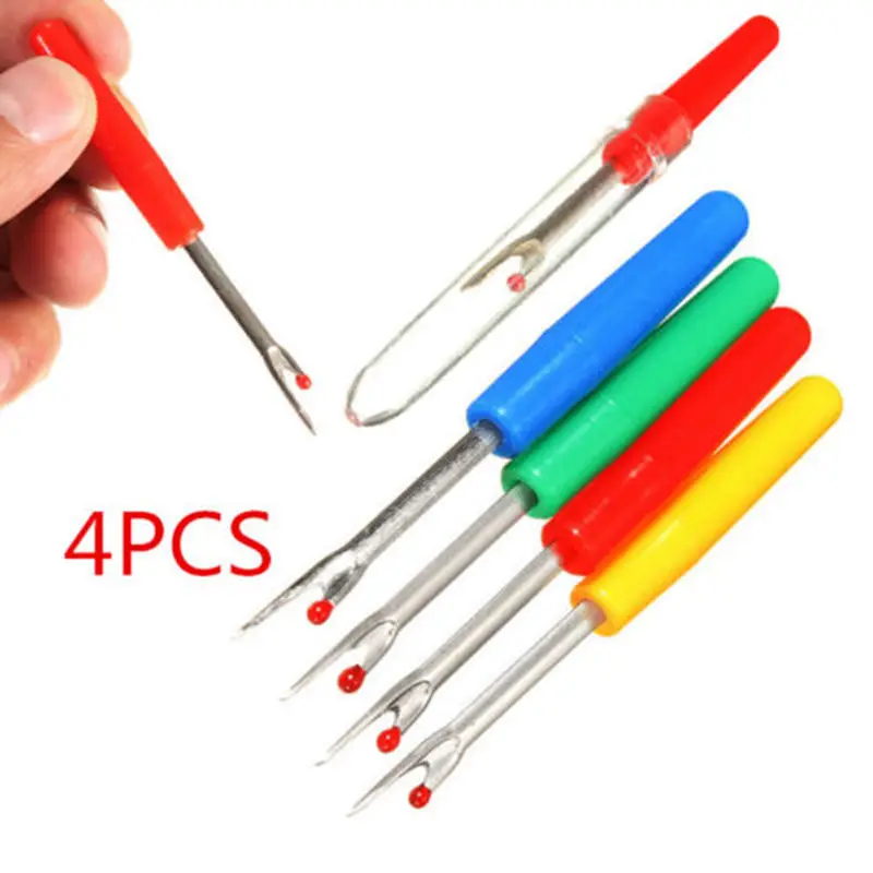 4Pcs Plastic Handle Craft Thread Cutter Seam Ripper Stitch Unpicker Sewing Tool