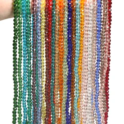 2mm/3mm/4mm Mixed Color Clear Crystal Rondel Beads Faceted Glass Spacer Beads For Jewelry Making DIY Bracelet Necklace Supplies