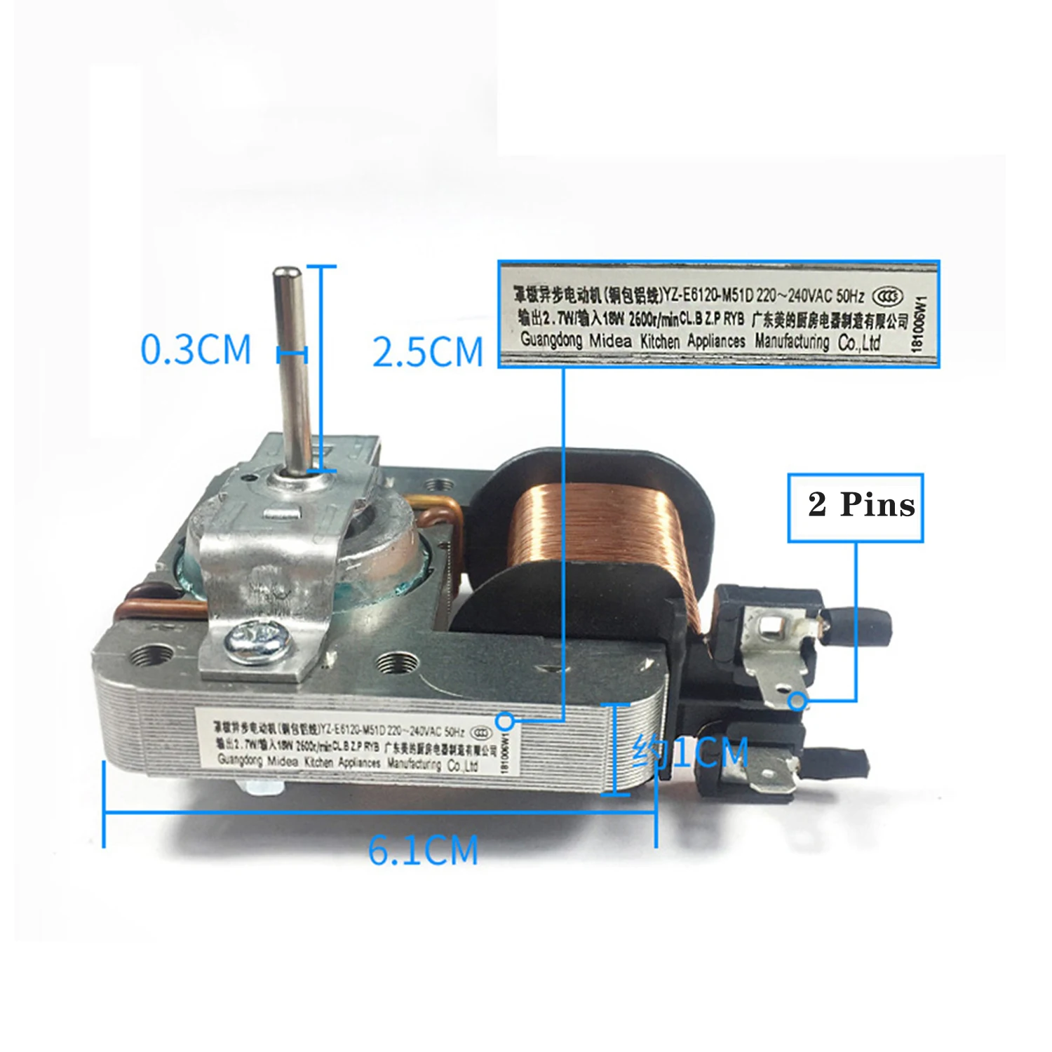 For Media Microwave Oven Cooling Fan Motor MDT-10CEF / YZ-E6120-W51D 220-240V 18W Microwave Oven Replacement Parts