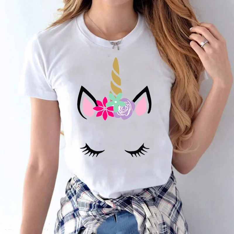 1PC Unicorn Printed Family Matching Clothes T Shirt Fashion Mother and Daughter Clothes Mommy and Me Family Look Tshirt Outfits