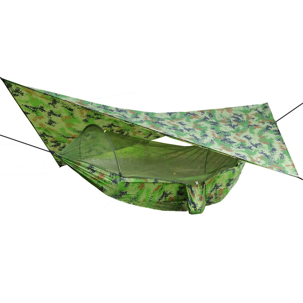 Outdoor with Mosquito Net Hammock Tent and Waterproof Canopy Awning Set Automatic Quick Open Hammock Portable Pop-Up