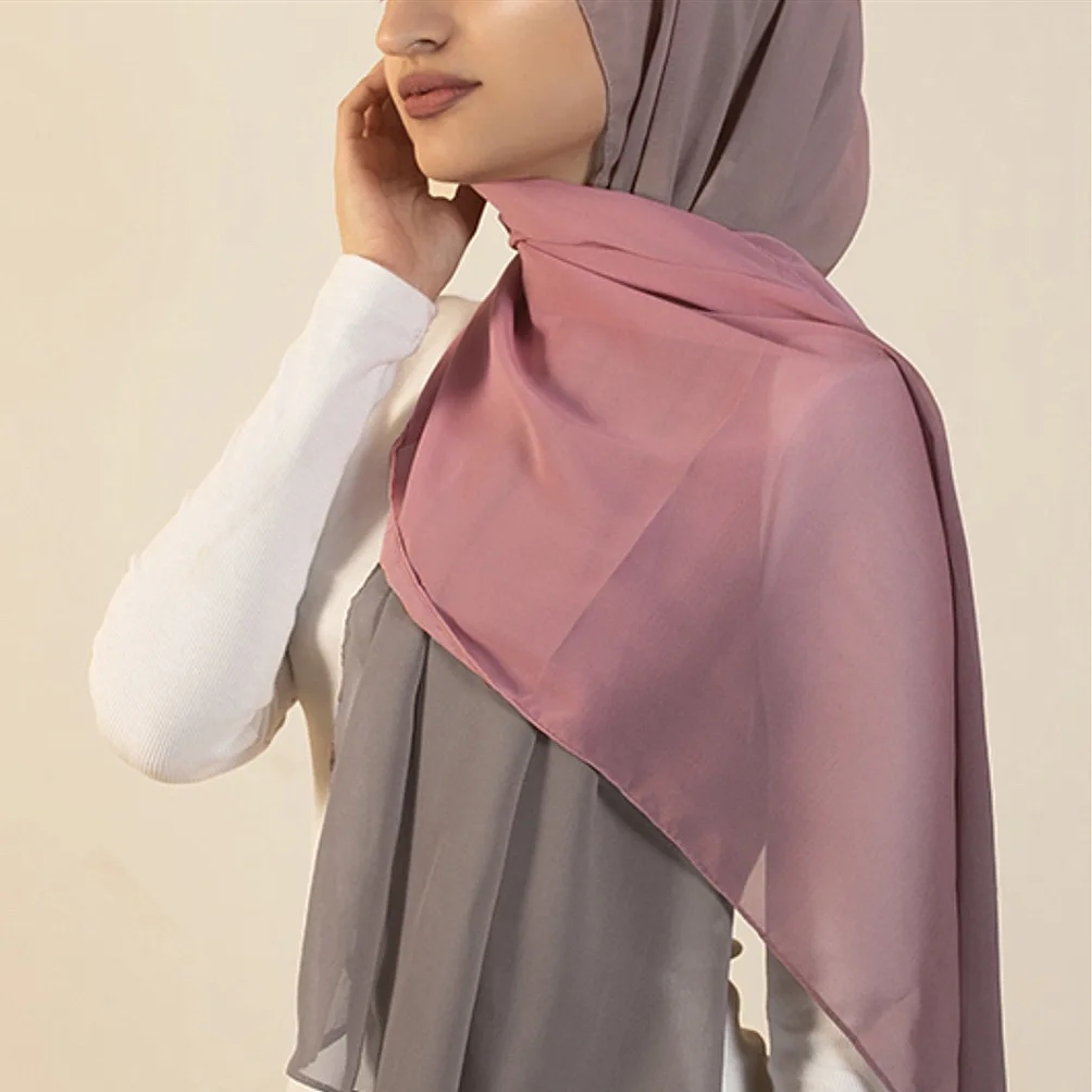 180*70cm Gradient Bubble Muslim Chiffon Hijab Scarf Women Fashion Islamic Arab Shawl Wrap Head Scarves Ready To Wear Headscarf