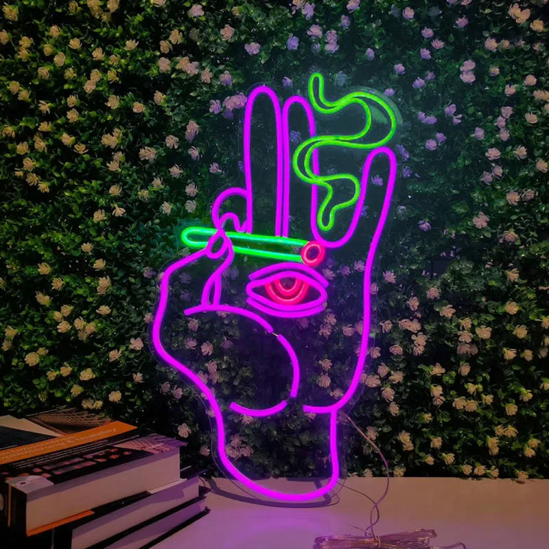 Led Aesthetic Cute Smoke Cigaratte  Anime Neon Flex Light Sign Home Room Wall Decor Kawaii Anime Bedroom Decoration Mural