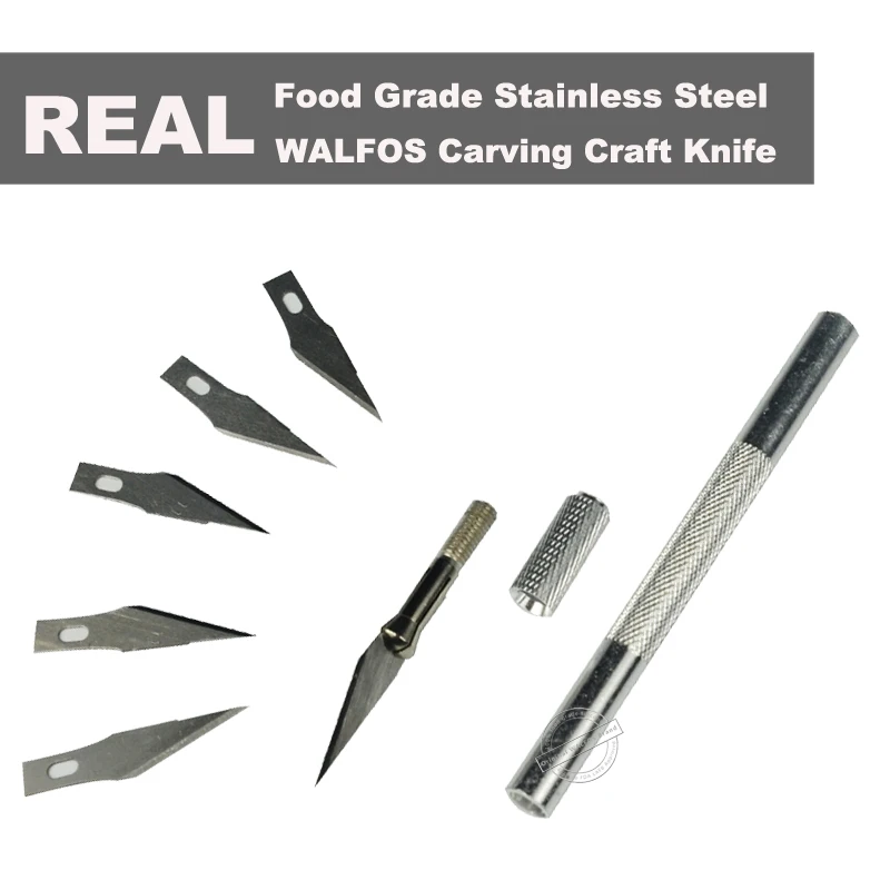 Walfos 6 Blades Wood Carving Tools Fruit Food Craft Sculpture Engraving Knife Scalpel DIY Cutting Tool PCB Repair