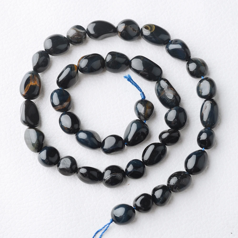 

Genuine Blue Tiger Eye Stone Oval Loose Stone Beads 6-8mm Jewelry 15"