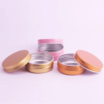 50PCS 60ml Aluminum Tin Jars Portable Lightweight Round Empty Pot Jar for Cosmetic Cream Bottles