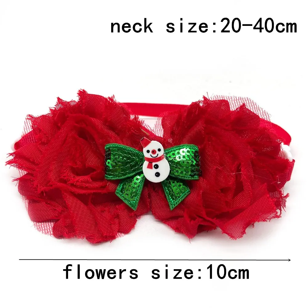 50/100pcs Christmas Pet Puppy Dog Cat Bow Ties Flowers Style Dog Bowties Pet Supplies Neckties Collar Pet Grooming Accessories