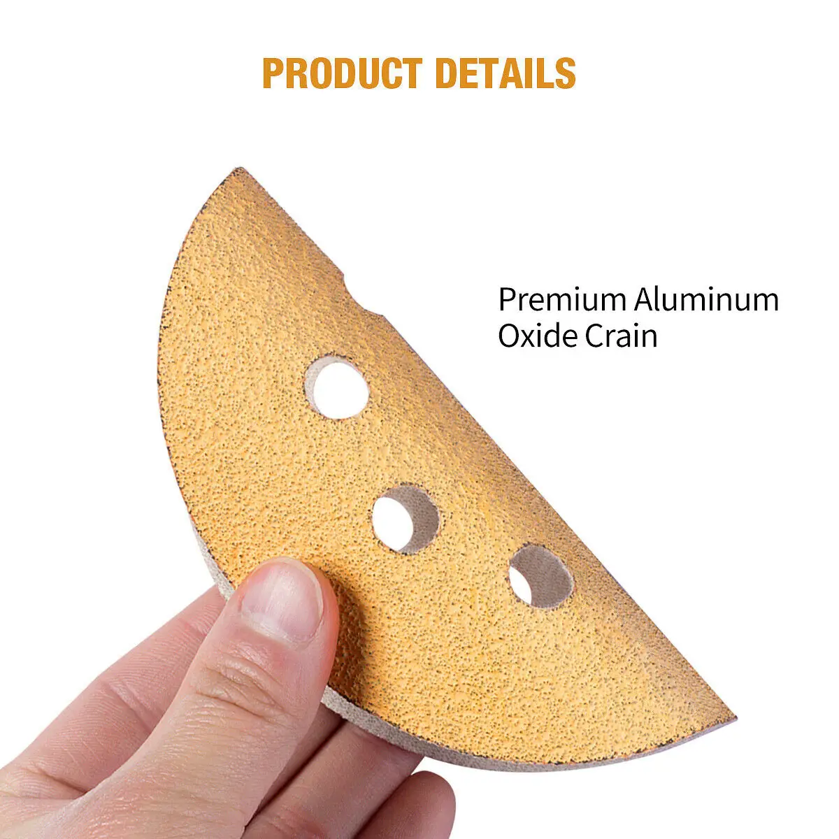 25PCS dischi abrasivi in oro da 5 pollici gancio e anello 8 fori 40 grana levigatrice carta vetrata